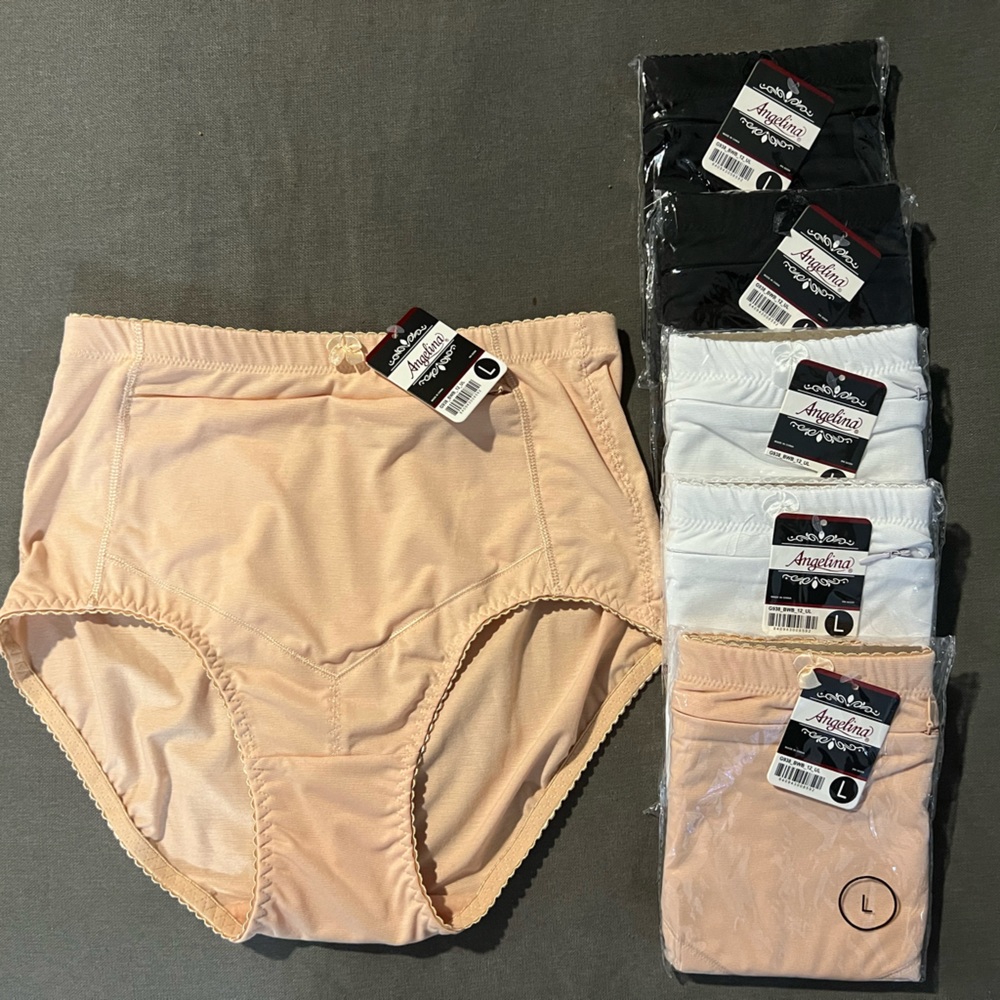 Angelina high waisted zippered underwear , black ,size Large brand new